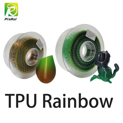 TPU Rainbow filament，soft flexible filament, aurora,sea glass 1.75mm ，3d filament