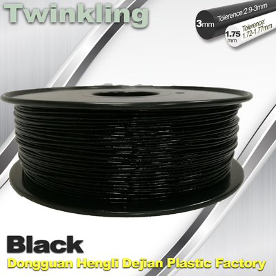 Twinkling 3D Printer Filament 1.75mm Black Filament 1.3Kg / Roll Flexible 3d Filament