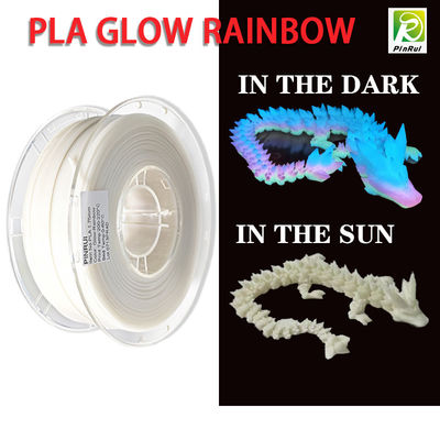 PINRUI Glow Rainbow PLA 1kg 1.75 मिमी इंद्रधनुष सफेद 3 डी प्रिंटर 3 डी प्रिंटर के लिए गहरे प्लास्टिक में रंग परिवर्तन फिलामेंट