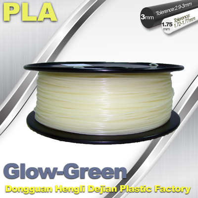 3D प्रिंटर के लिए गहरे हरे रंग में 1.75mm / 3.0mm PLA फिलामेंट ग्लो